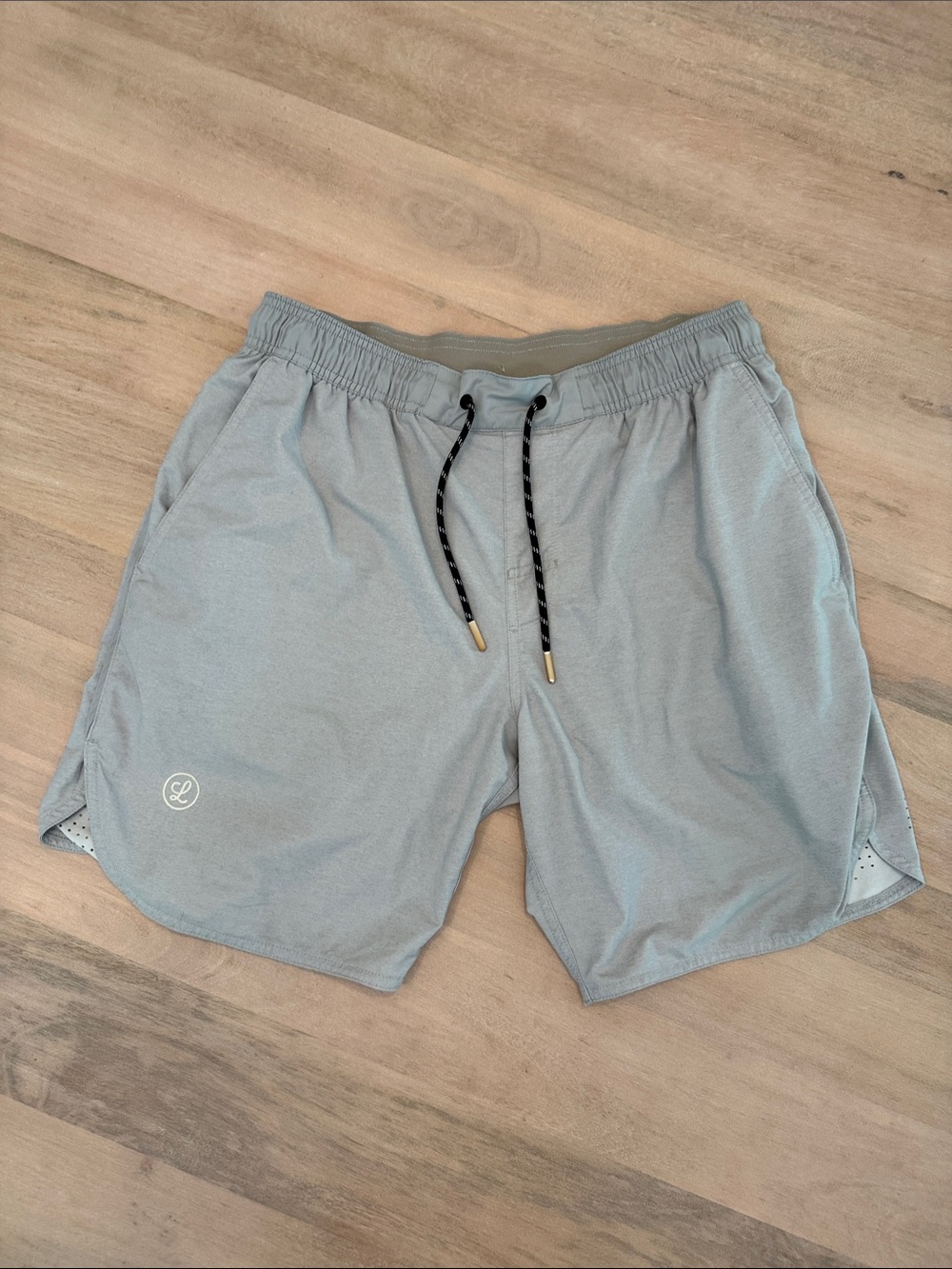 Men's Light Gray Athletic Shorts with Drawstring
